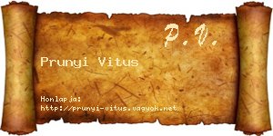 Prunyi Vitus névjegykártya